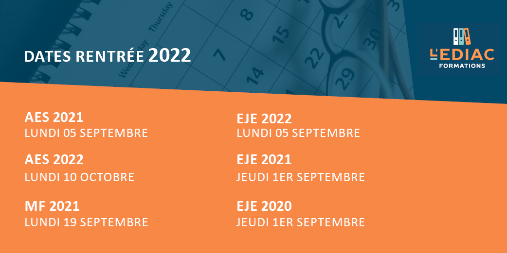 dates de rentrée 2022 L'EDIAC Formations